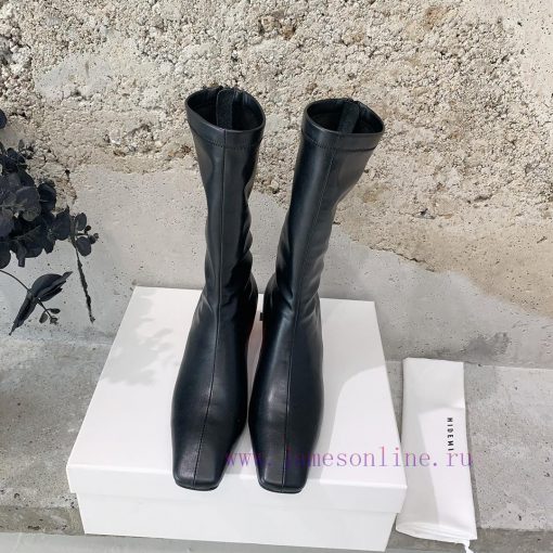 HIDEMI 2024 Autumn/Winter New Elastic Leather Retro Shaped and Short Boots Every season is a4h2xxonb - Image 2