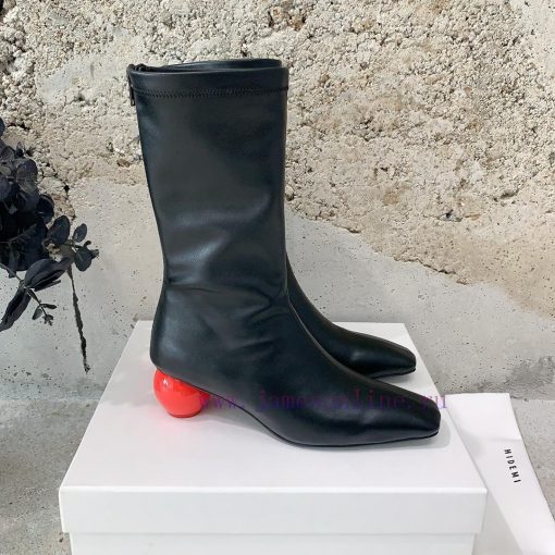 HIDEMI 2024 Autumn/Winter New Elastic Leather Retro Shaped and Short Boots Every season is a4h2xxonb - Image 3