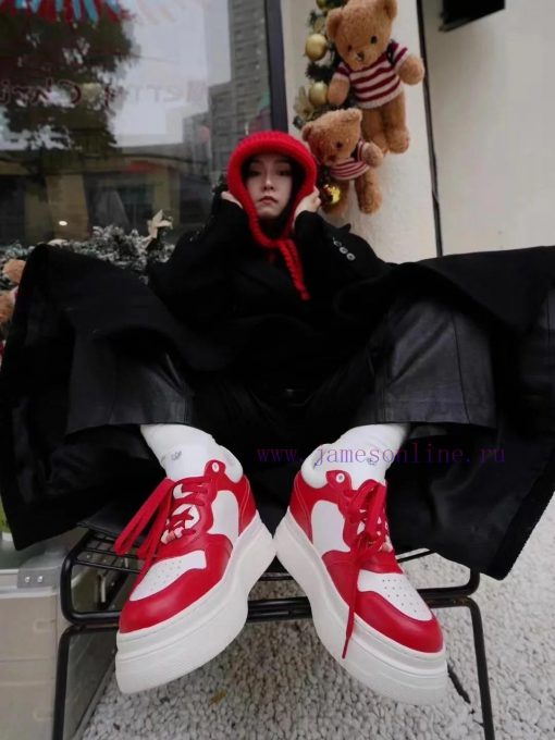 Cai Zhuoyan's same iiJin classic 9cm thick sole with increased height inside casual white sh3sv03uvu - Image 8