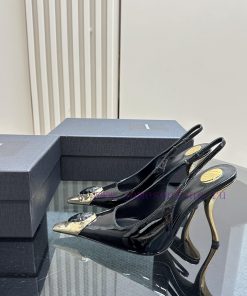 YSL Saint LaurentSS2024 New Product Metal Head Big Gemstone Elegant and Atmospheric High Heehoyn9lpx