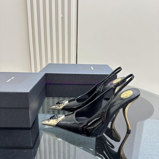 YSL Saint LaurentSS2024 New Product Metal Head Big Gemstone Elegant and Atmospheric High Heehoyn9lpx - Image 2