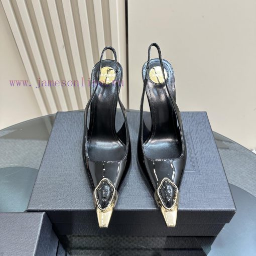 YSL Saint LaurentSS2024 New Product Metal Head Big Gemstone Elegant and Atmospheric High Heehoyn9lpx - Image 3