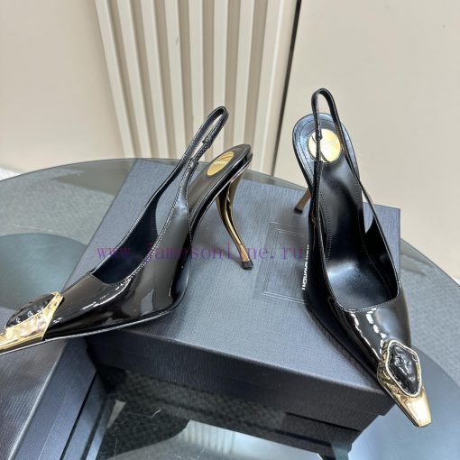 YSL Saint LaurentSS2024 New Product Metal Head Big Gemstone Elegant and Atmospheric High Heehoyn9lpx - Image 5