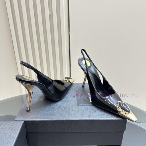 YSL Saint LaurentSS2024 New Product Metal Head Big Gemstone Elegant and Atmospheric High Heehoyn9lpx - Image 6