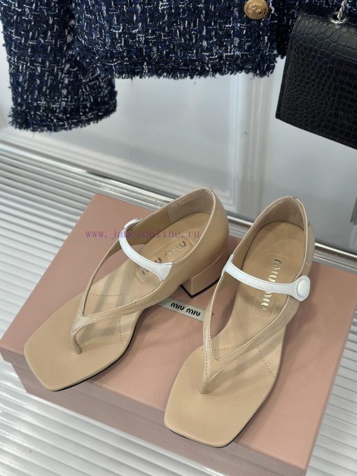 MIU MIU 25S Early Spring New ProductStray heeled sandals with tight heels for fashion showsEsau2kcn9 - Image 3