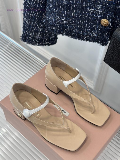 MIU MIU 25S Early Spring New ProductStray heeled sandals with tight heels for fashion showsEsau2kcn9 - Image 4