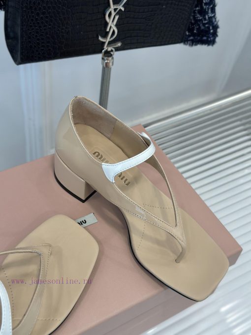 MIU MIU 25S Early Spring New ProductStray heeled sandals with tight heels for fashion showsEsau2kcn9 - Image 6