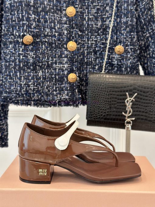 MIU MIU 25S Early Spring New ProductStray heeled sandals with tight heels for fashion showsEurhswjar - Image 2