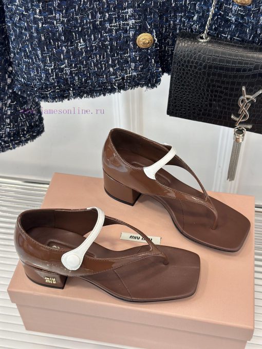 MIU MIU 25S Early Spring New ProductStray heeled sandals with tight heels for fashion showsEurhswjar - Image 4