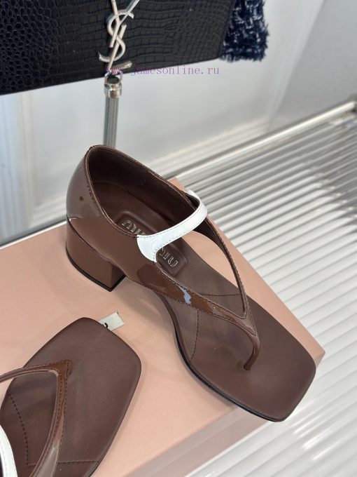 MIU MIU 25S Early Spring New ProductStray heeled sandals with tight heels for fashion showsEurhswjar - Image 6