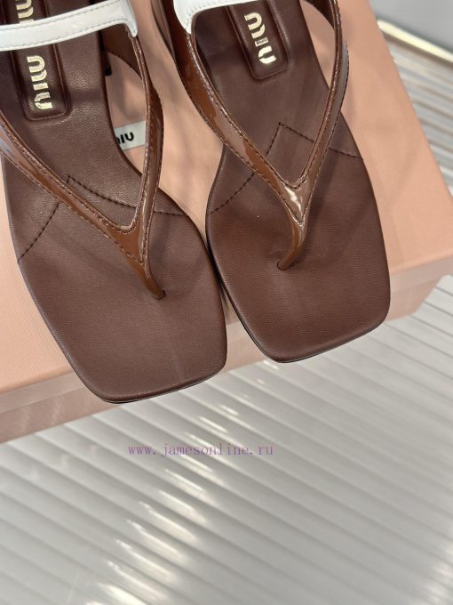 MIU MIU 25S Early Spring New ProductStray heeled sandals with tight heels for fashion showsEurhswjar - Image 8