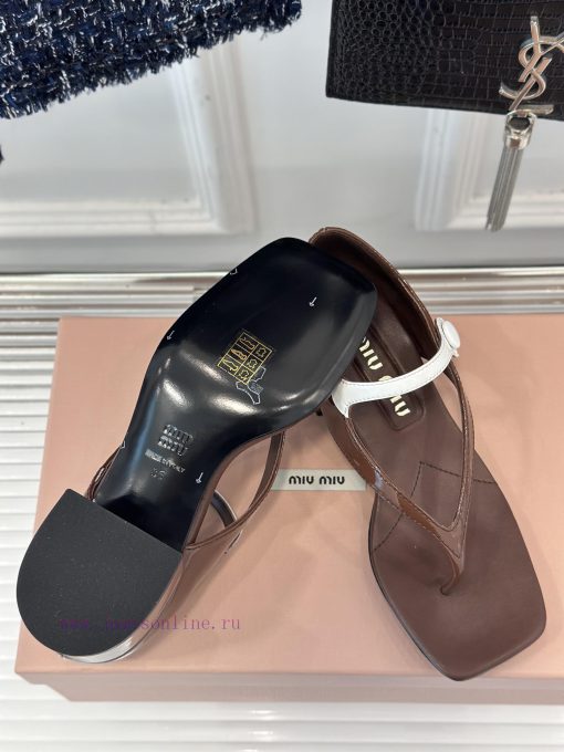 MIU MIU 25S Early Spring New ProductStray heeled sandals with tight heels for fashion showsEurhswjar - Image 10