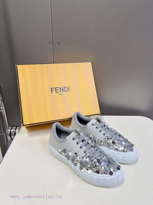 FENDI Spring/Summer Fashion Bead Casual ShoesLow cut design combined with thick bottom strucexsu5cf3 - Image 3