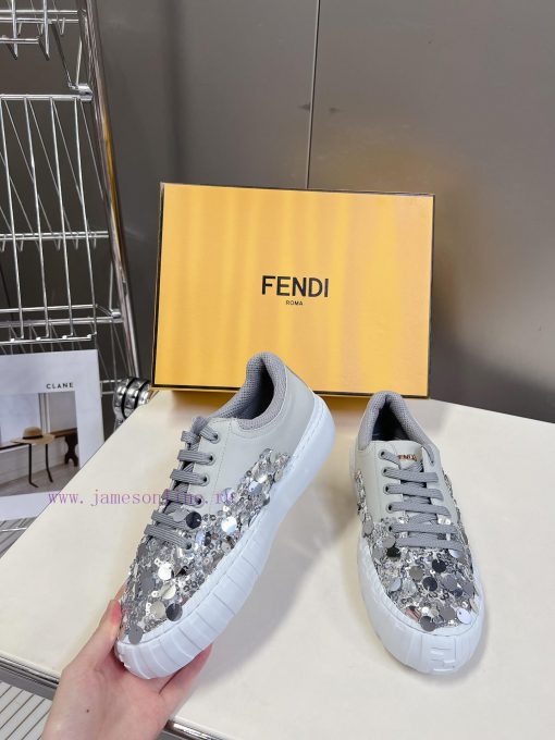 FENDI Spring/Summer Fashion Bead Casual ShoesLow cut design combined with thick bottom strucexsu5cf3 - Image 5