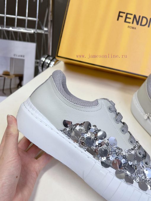 FENDI Spring/Summer Fashion Bead Casual ShoesLow cut design combined with thick bottom strucexsu5cf3 - Image 9
