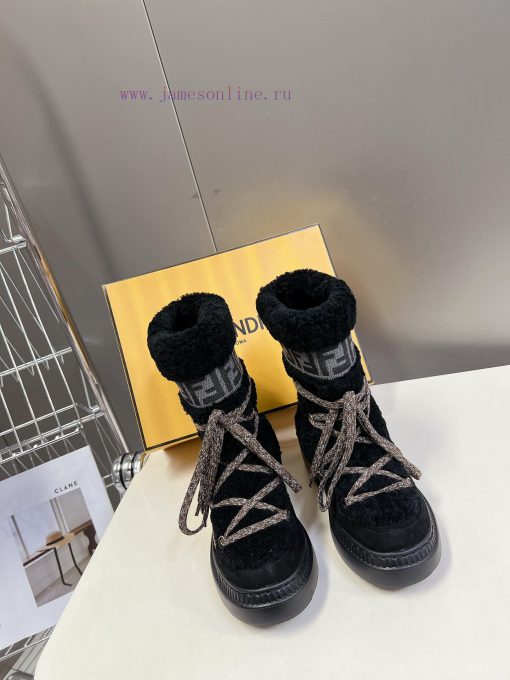 FENDI round toe apr è s-ski snow bootsThe boot surface and barrel are made of imported whiteo2wwehav - Image 2