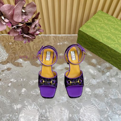The new 2024 spring/summer GUCCI leopard print horsehair Gucci water platform coarse heel hoireed11b - Image 5