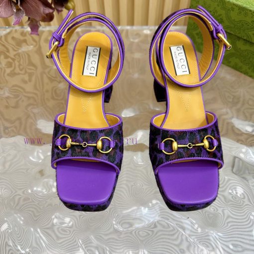 The new 2024 spring/summer GUCCI leopard print horsehair Gucci water platform coarse heel hoireed11b - Image 6