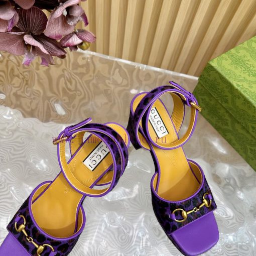 The new 2024 spring/summer GUCCI leopard print horsehair Gucci water platform coarse heel hoireed11b - Image 8