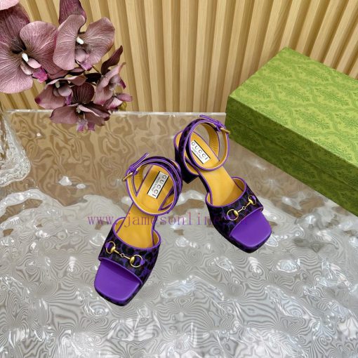 The new 2024 spring/summer GUCCI leopard print horsehair Gucci water platform coarse heel hoireed11b - Image 10