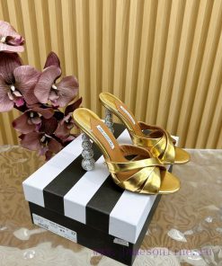 Aquazzura2024 New Top Pineapple Women's Hollow High Heel Sandals Original 1:1 Open Mold Heelv60raiia