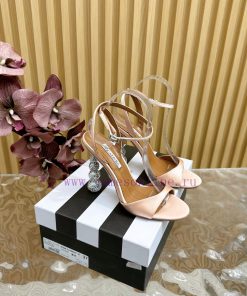 Aquazzura2024 New Top Pineapple Women's Hollow High Heel Sandals Original 1:1 Open Mold Heelen0ngnvj