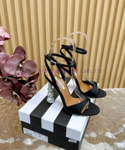 Aquazzura2024 New Top Pineapple Women's Hollow High Heel Sandals Original 1:1 Open Mold Heelzit7lju1