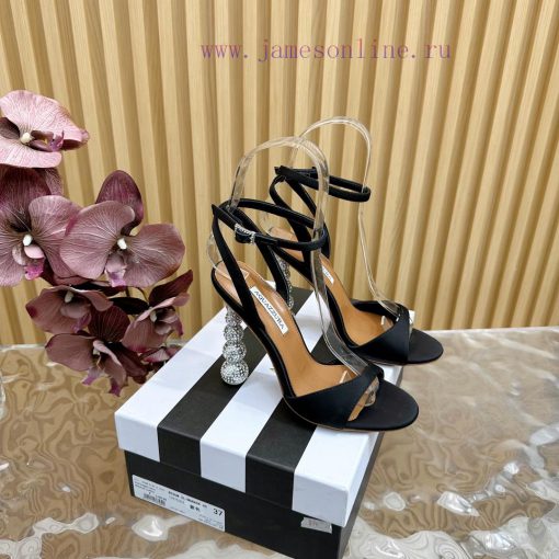 Aquazzura2024 New Top Pineapple Women's Hollow High Heel Sandals Original 1:1 Open Mold Heelzit7lju1 - Image 2