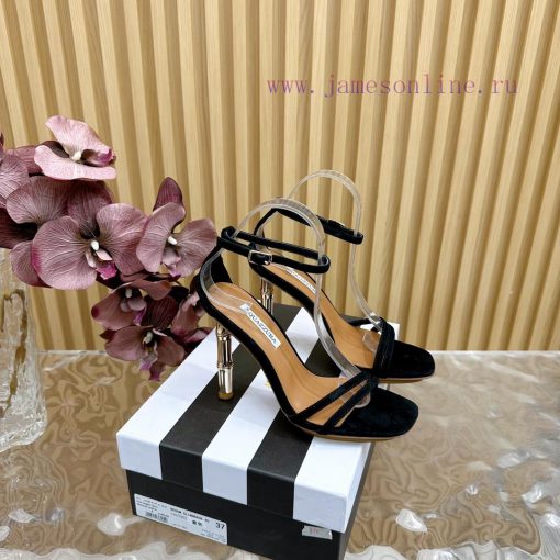 Aquazzura 2024 New Top Pineapple Women's Hollow High Heel Sandals Original 1:1 Open Mold Hee8ust5zgi - Image 2