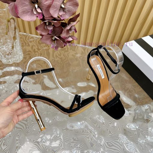 Aquazzura 2024 New Top Pineapple Women's Hollow High Heel Sandals Original 1:1 Open Mold Hee8ust5zgi - Image 8