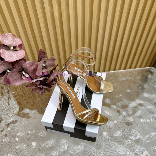 Aquazzura 2024 New Top Pineapple Women's Hollow High Heel Sandals Original 1:1 Open Mold Heez9yacbxr - Image 3