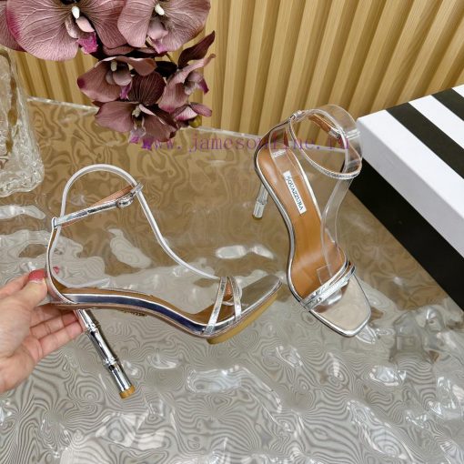 Aquazzura 2024 New Top Pineapple Women's Hollow High Heel Sandals Original 1:1 Open Mold Heew1e3xguc - Image 8