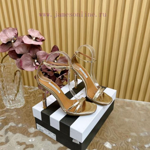 Aquazzura 2024 New Top Pineapple Women's Hollow High Heel Sandals Original 1:1 Open Mold Heez9yacbxr - Image 4