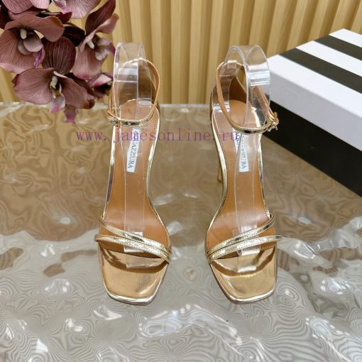 Aquazzura 2024 New Top Pineapple Women's Hollow High Heel Sandals Original 1:1 Open Mold Heez9yacbxr - Image 6