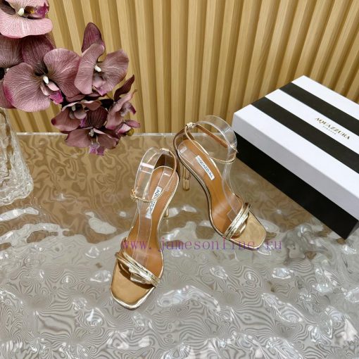 Aquazzura 2024 New Top Pineapple Women's Hollow High Heel Sandals Original 1:1 Open Mold Heez9yacbxr - Image 7