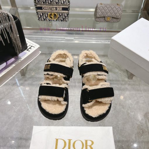 Dior 24 new Dioract series Maillard style fur integrated magic button sandalsDior super cute4jepmbb3 - Image 2