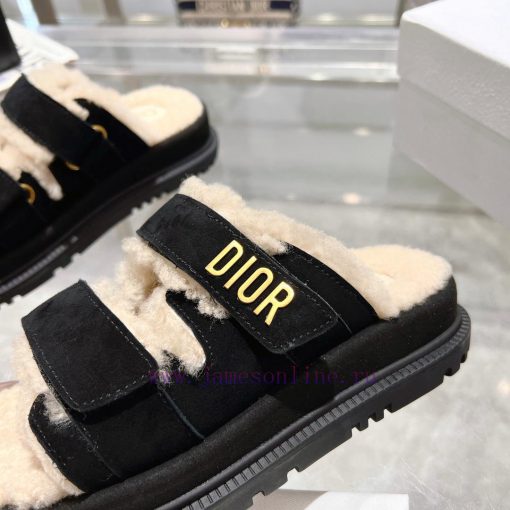 Dior 24 new Dioract series Maillard style fur integrated magic button sandalsDior super cute0mwdud18 - Image 9