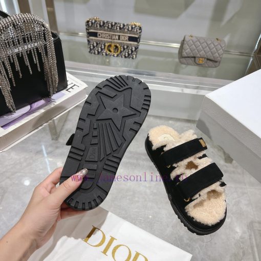 Dior 24 new Dioract series Maillard style fur integrated magic button sandalsDior super cute0mwdud18 - Image 10
