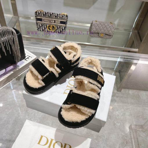 Dior 24 new Dioract series Maillard style fur integrated magic button sandalsDior super cute4jepmbb3 - Image 5