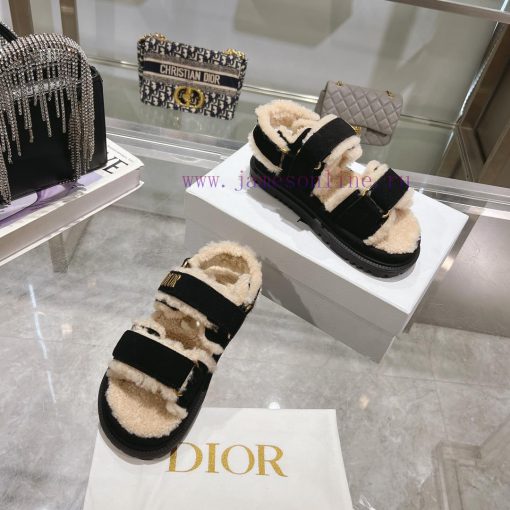 Dior 24 new Dioract series Maillard style fur integrated magic button sandalsDior super cute4jepmbb3 - Image 6