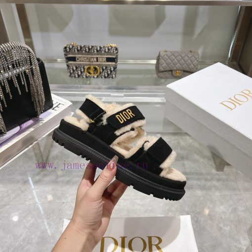 Dior 24 new Dioract series Maillard style fur integrated magic button sandalsDior super cute4jepmbb3 - Image 7
