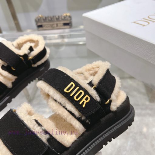 Dior 24 new Dioract series Maillard style fur integrated magic button sandalsDior super cute4jepmbb3 - Image 8