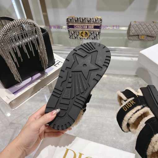 Dior 24 new Dioract series Maillard style fur integrated magic button sandalsDior super cute4jepmbb3 - Image 10