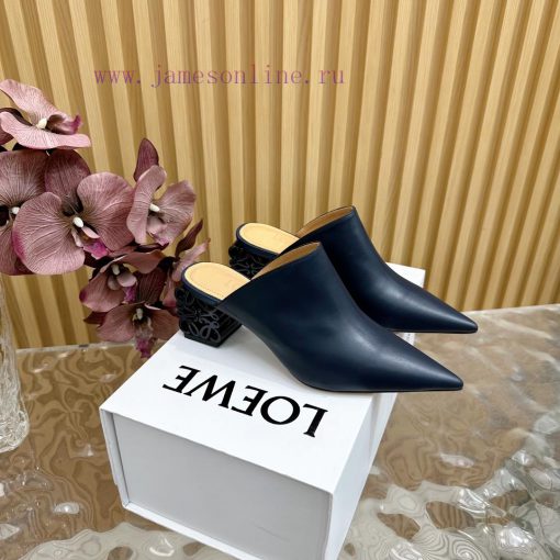 LOEWE new square heel, pointed toe, mid heel, temperament, M ü ller half drag—————————————A k3c8y6ec - Image 2