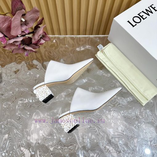 LOEWE new square heel, pointed toe, mid heel, temperament, M ü ller half drag—————————————A y522myfz - Image 10