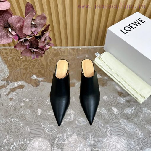 LOEWE new square heel, pointed toe, mid heel, temperament, M ü ller half drag—————————————A vf0rmesq - Image 5