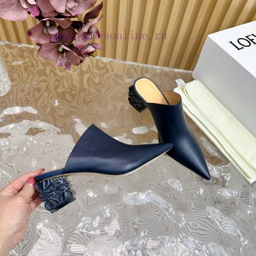 LOEWE new square heel, pointed toe, mid heel, temperament, M ü ller half drag—————————————A k3c8y6ec - Image 9