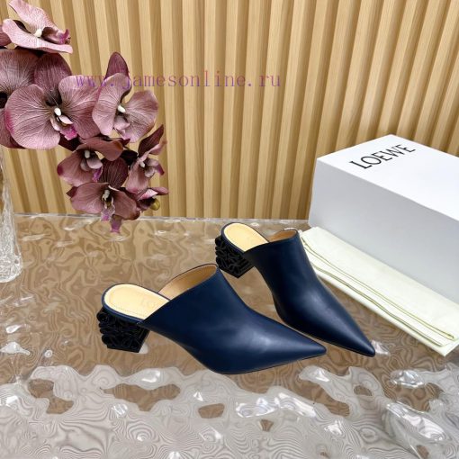 LOEWE new square heel, pointed toe, mid heel, temperament, M ü ller half drag—————————————A k3c8y6ec - Image 10