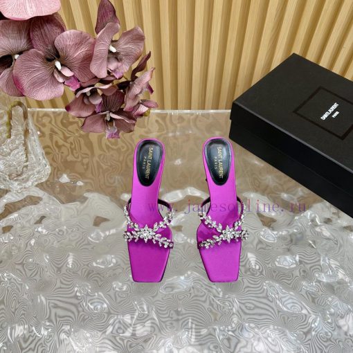 2024 New Saint Laurent YSL Diamond Decorative Square Head SandalsSexy and stunning collectiowglad3x3 - Image 4