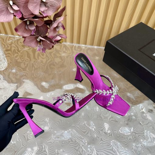 2024 New Saint Laurent YSL Diamond Decorative Square Head SandalsSexy and stunning collectiowglad3x3 - Image 6